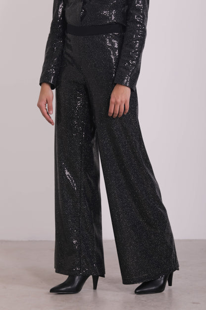 PANTALONE PALAZZO EFFETTO PAILLETTES