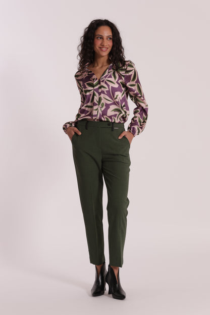 BLUSA SCOLLO A V FANTASIA BOTANICA