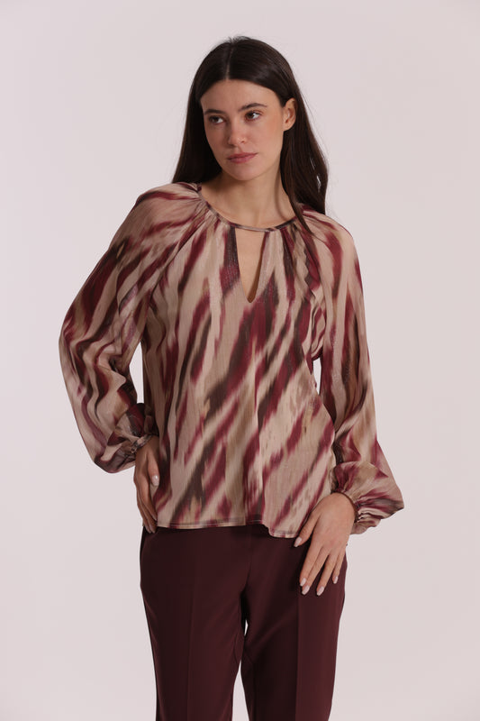 BLUSA SCOLLO TONDO FANTASIA PARADISEA