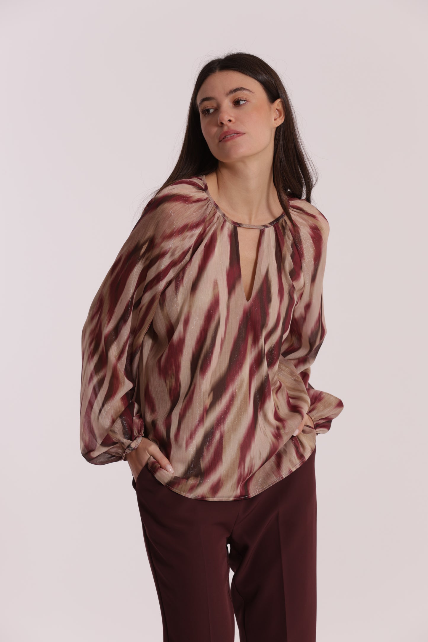 BLUSA SCOLLO TONDO FANTASIA PARADISEA