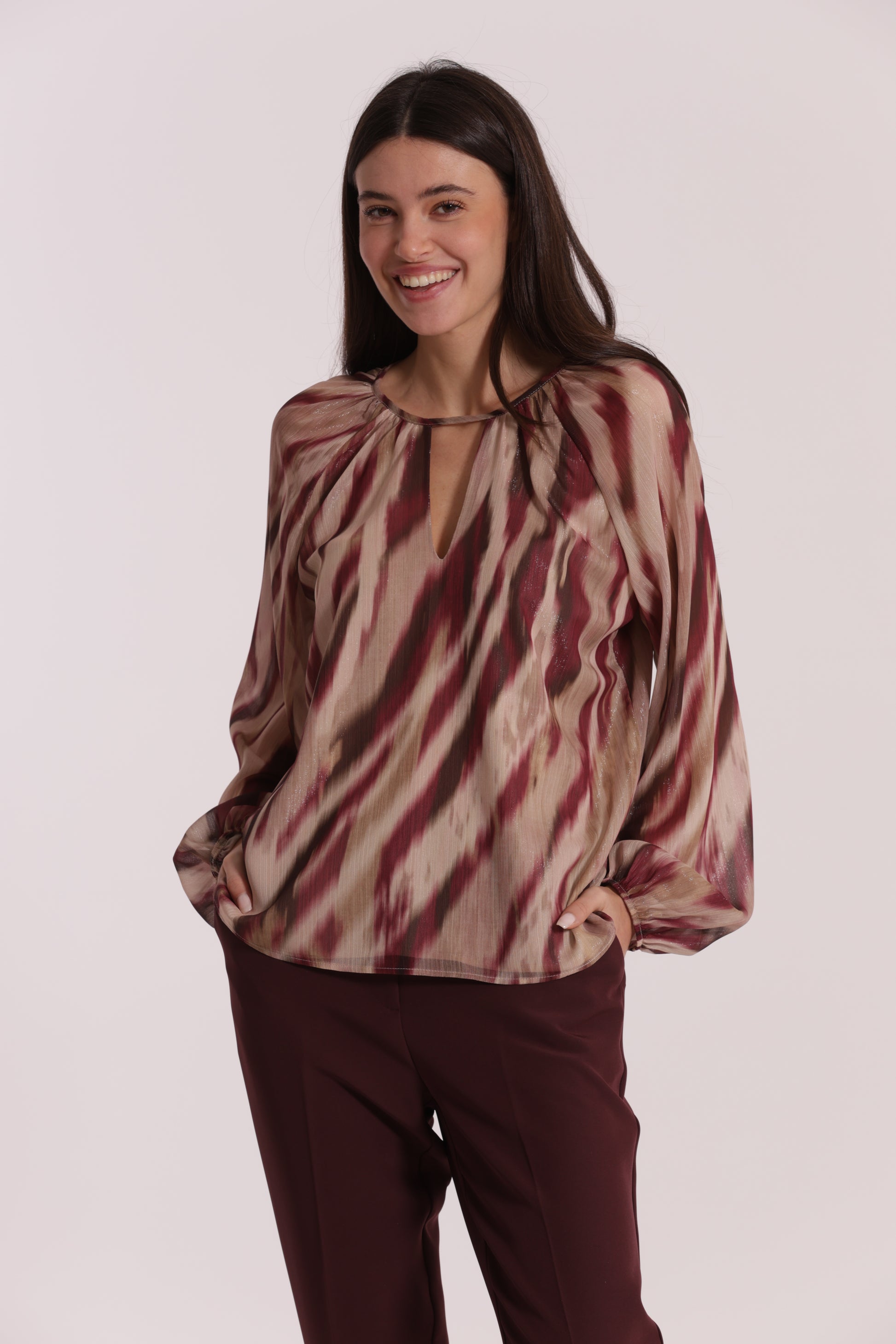 BLUSA SCOLLO TONDO FANTASIA PARADISEA