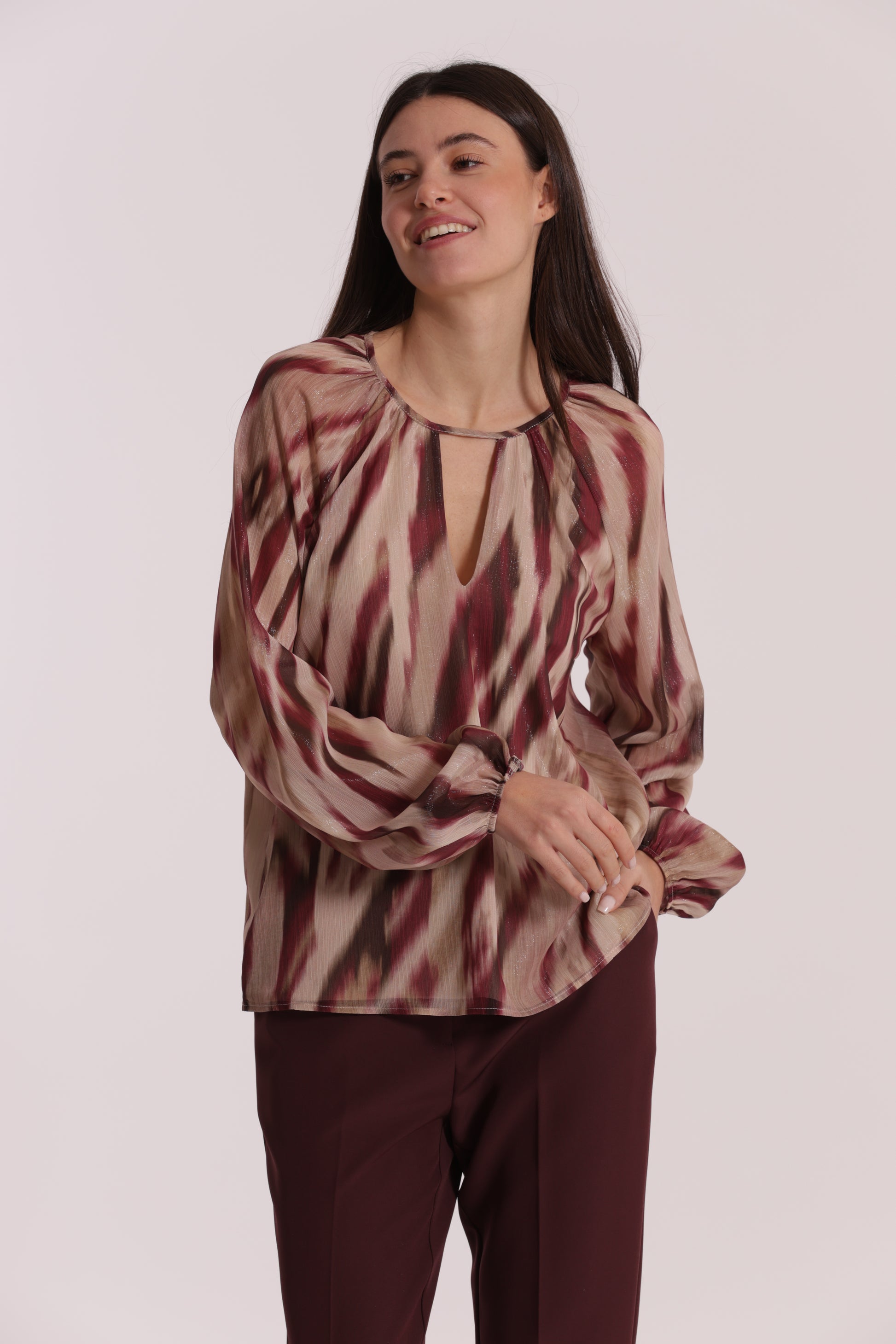 BLUSA SCOLLO TONDO FANTASIA PARADISEA