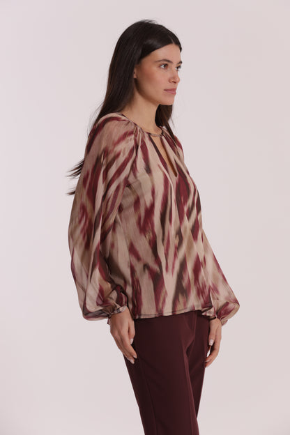 BLUSA SCOLLO TONDO FANTASIA PARADISEA