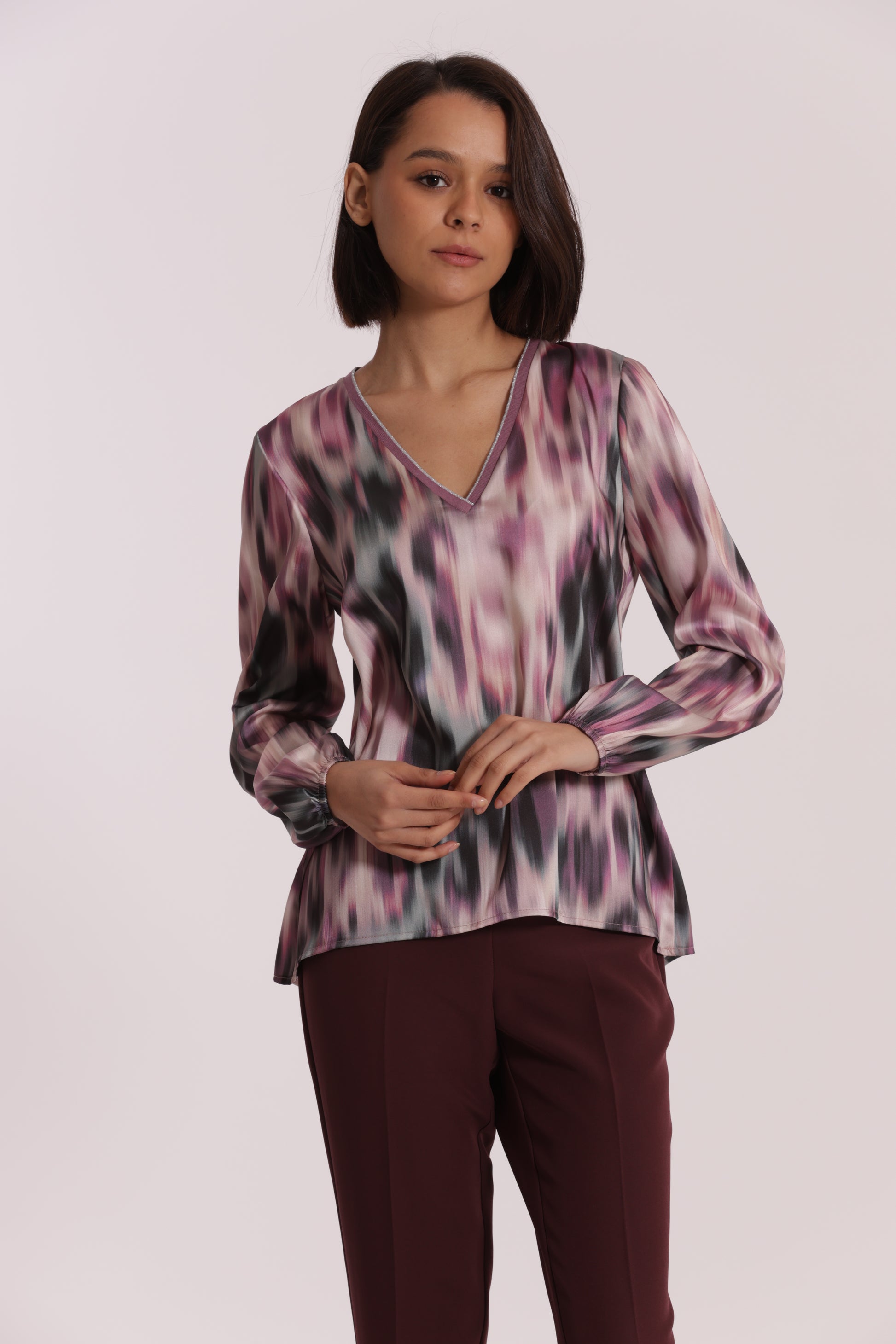 BLUSA SCOLLO A V IN LUREX FANTASIA FUSION