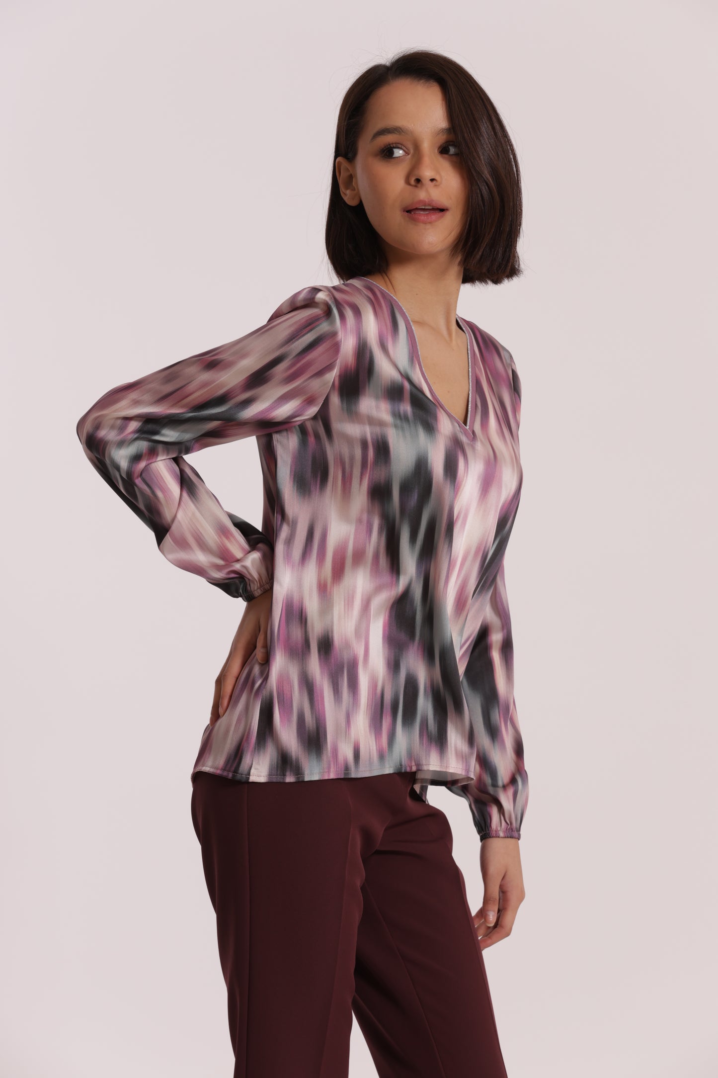 BLUSA SCOLLO A V IN LUREX FANTASIA FUSION