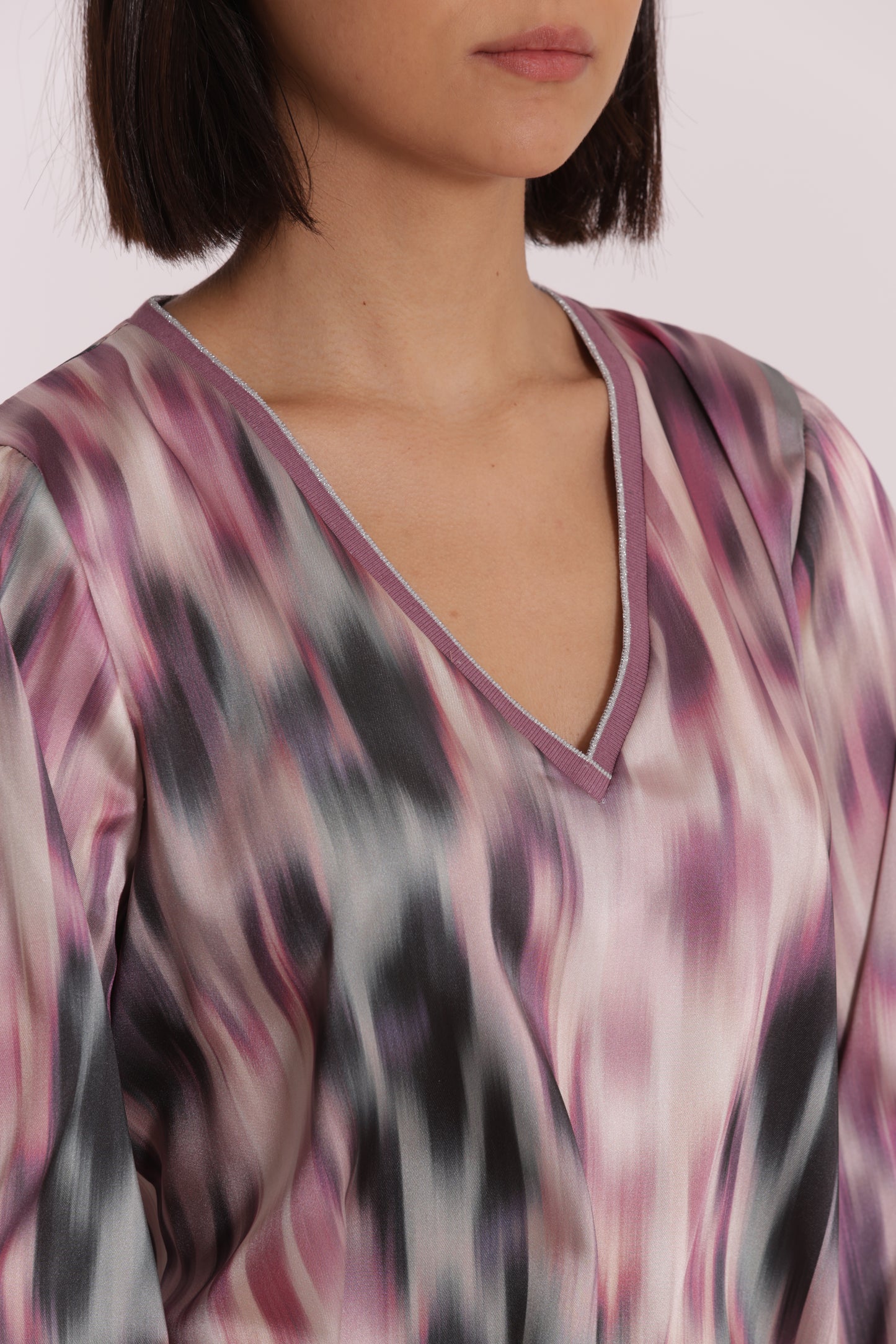 BLUSA SCOLLO A V IN LUREX FANTASIA FUSION