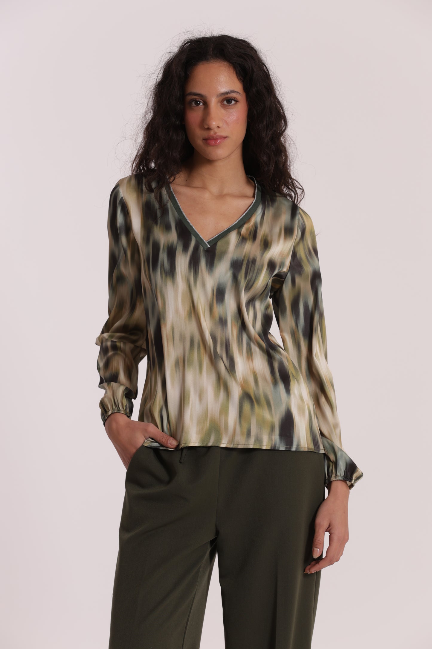 BLUSA SCOLLO A V IN LUREX FANTASIA FUSION