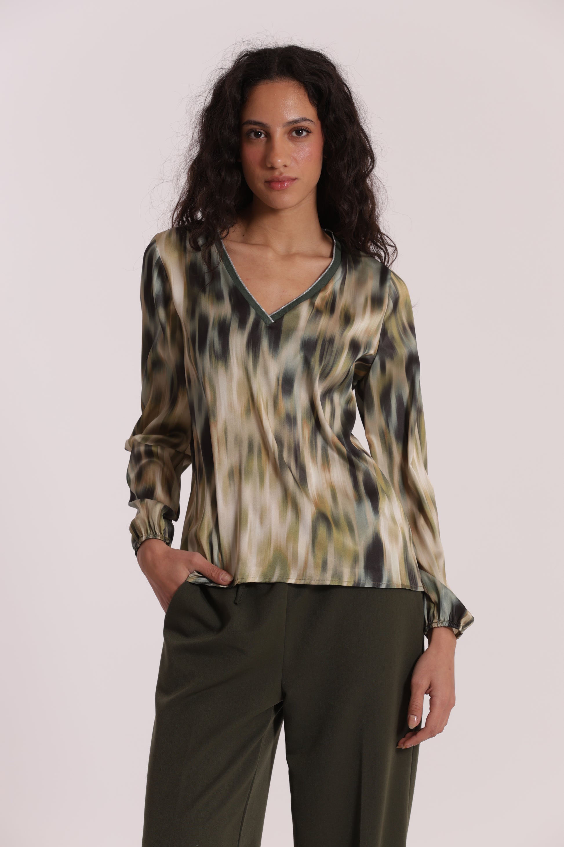 BLUSA SCOLLO A V IN LUREX FANTASIA FUSION