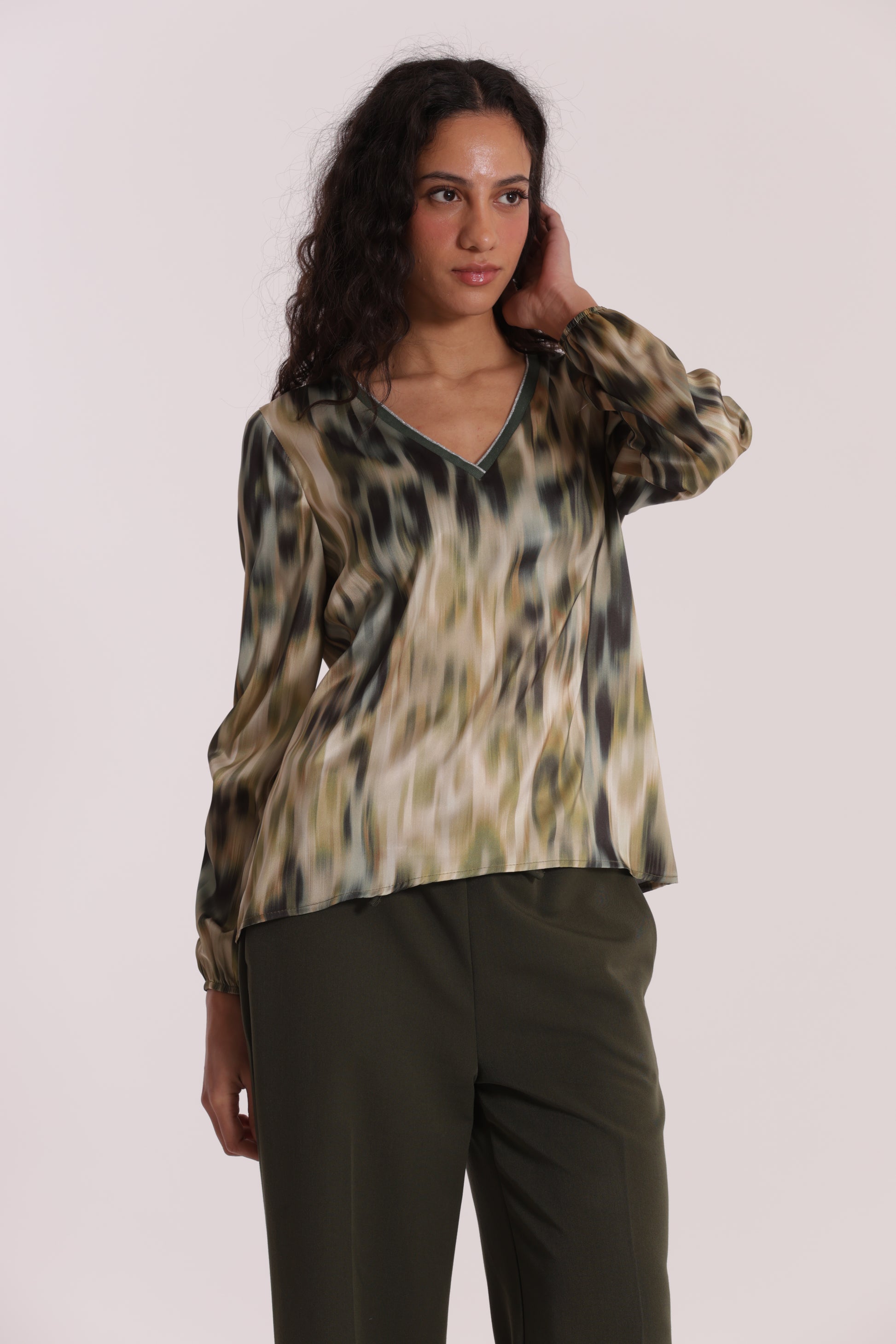 BLUSA SCOLLO A V IN LUREX FANTASIA FUSION