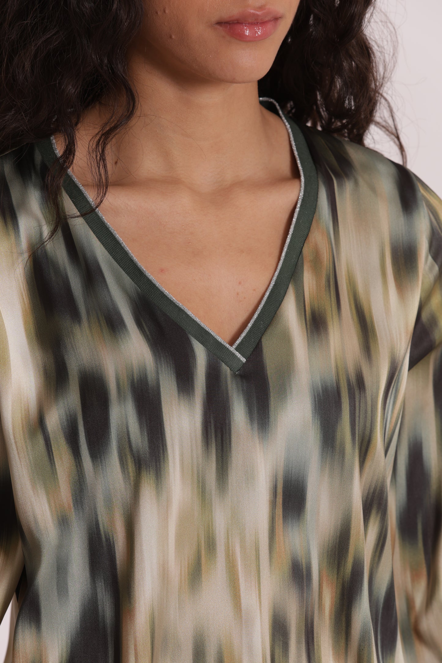 BLUSA SCOLLO A V IN LUREX FANTASIA FUSION