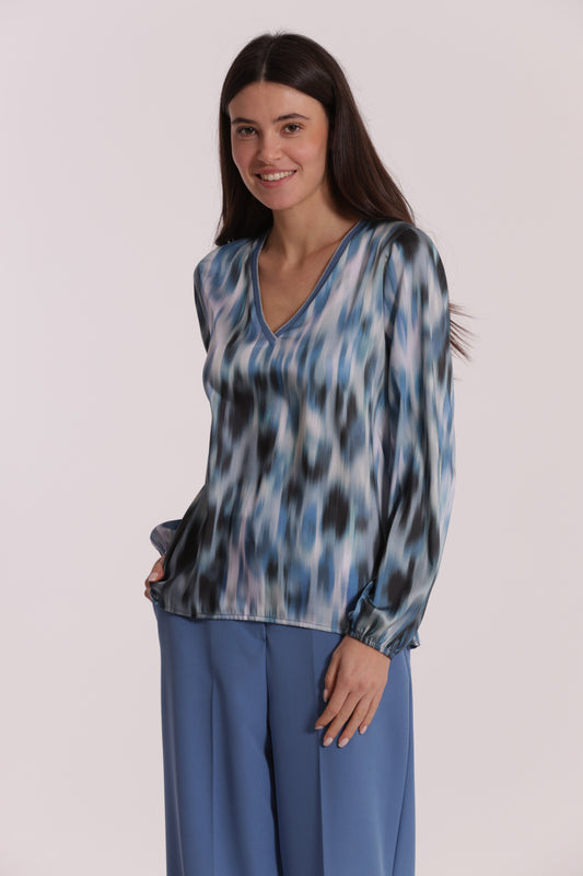 BLUSA SCOLLO A V IN LUREX FANTASIA FUSION