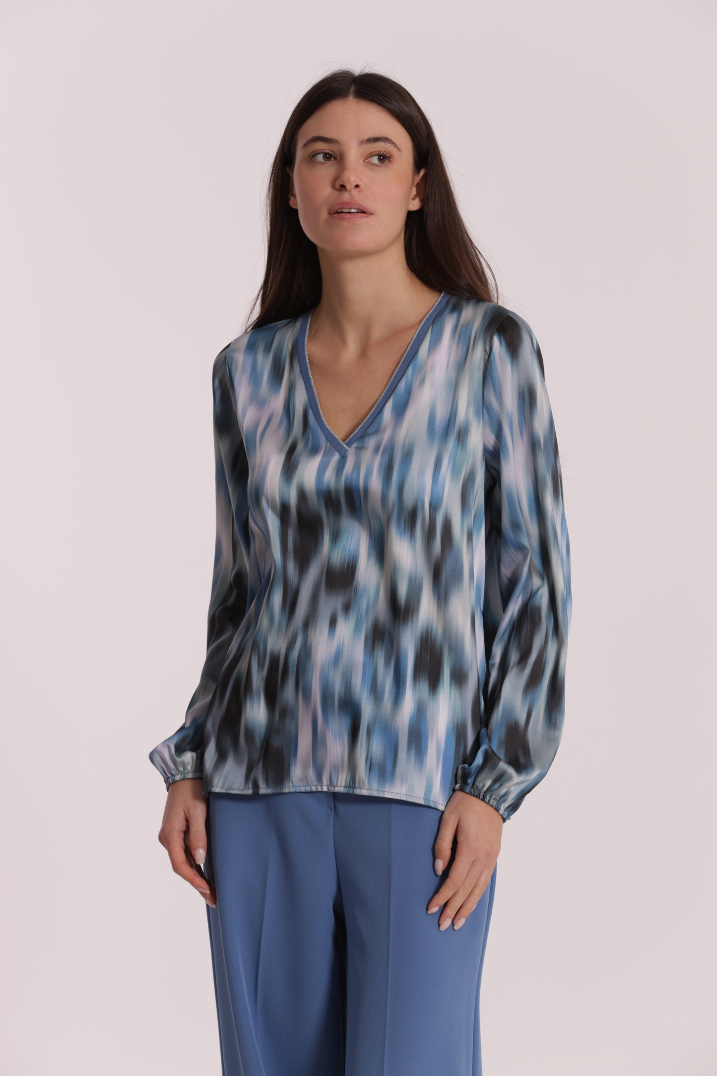 BLUSA SCOLLO A V IN LUREX FANTASIA FUSION