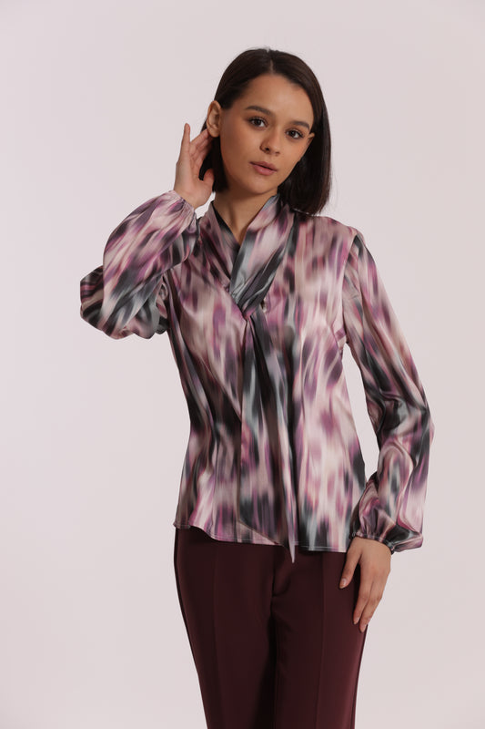 BLUSA CON CRAVATTINO FANTASIA FUSION