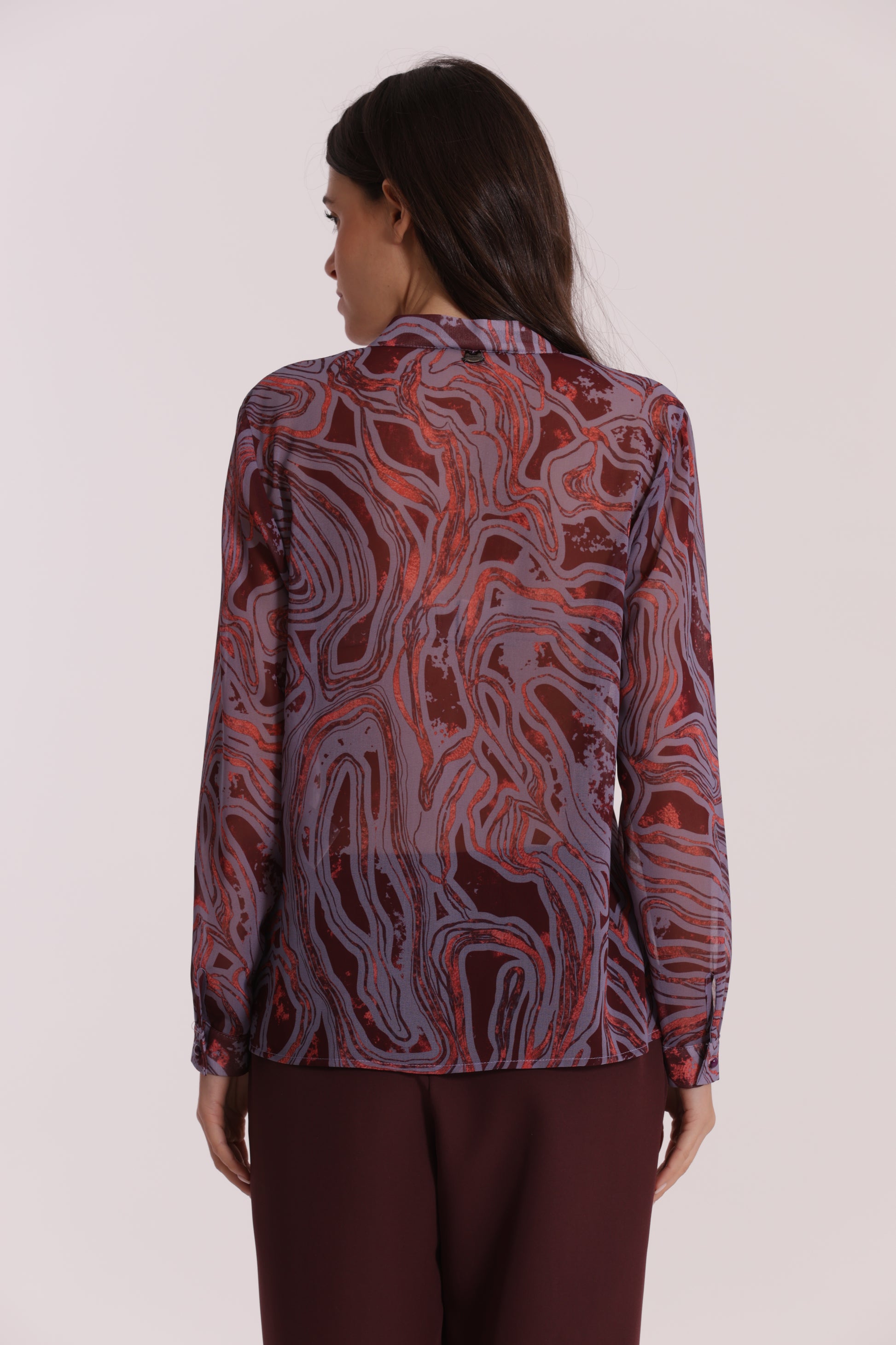 BLUSA CON PIEGHE FANTASIA MARMOREA