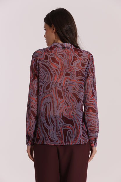 BLUSA CON PIEGHE FANTASIA MARMOREA