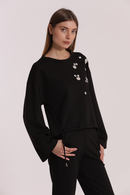 FELPA IN NEOPRENE CON PAILLETTES