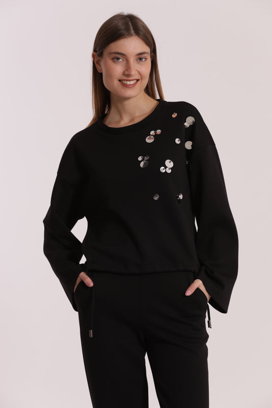 FELPA IN NEOPRENE CON PAILLETTES