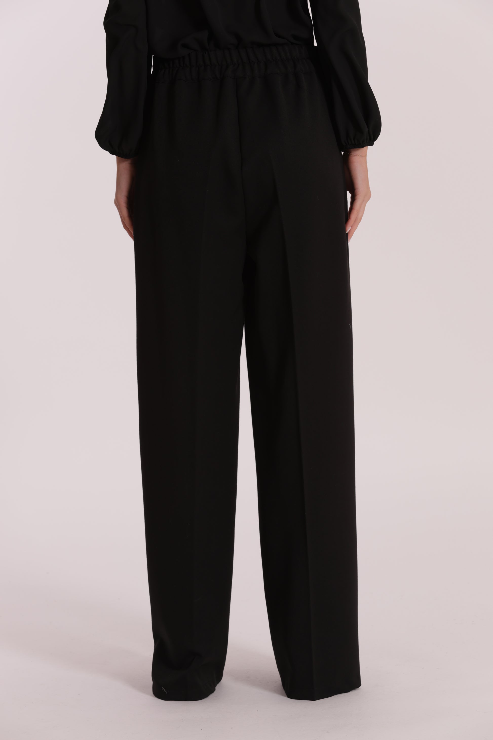 PANTALONE PALAZZO CON PASSAMANERIA RICAMATA