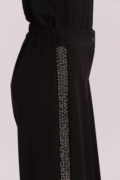 PANTALONE PALAZZO CON PASSAMANERIA RICAMATA