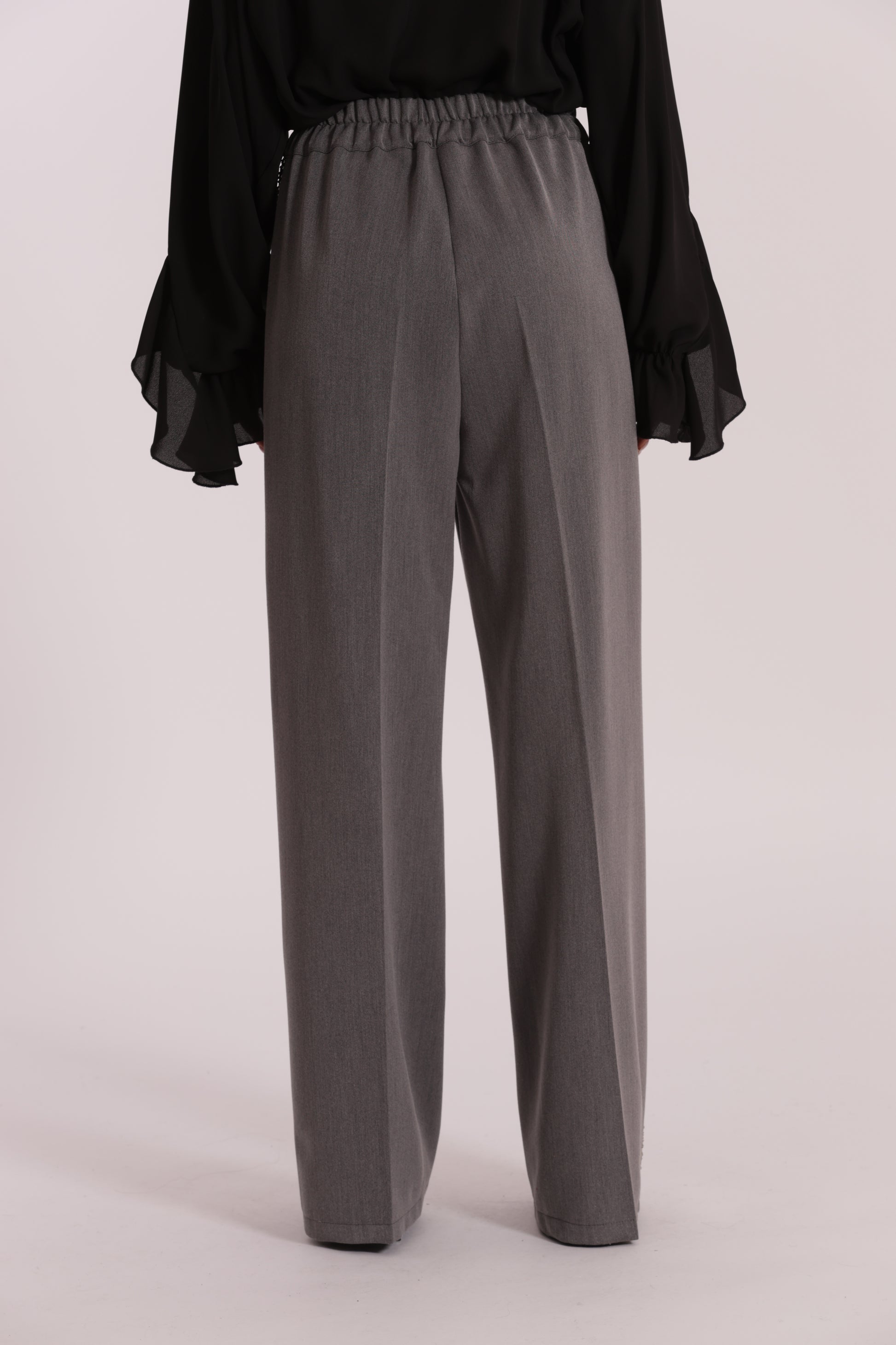 PANTALONE PALAZZO CON PASSAMANERIA RICAMATA