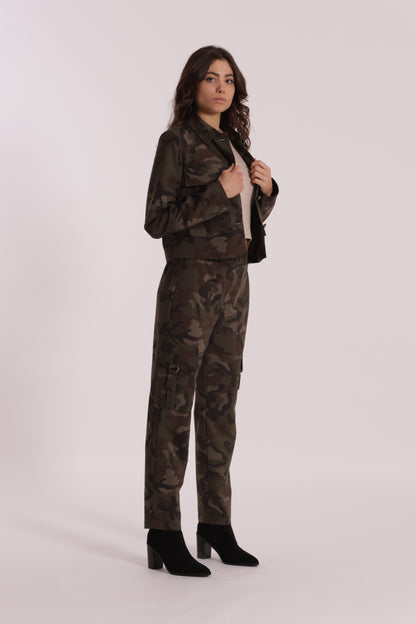 PANTALONE SIGARETTA ELASTICO DIETRO FANTASIA CAMOUFLAGE