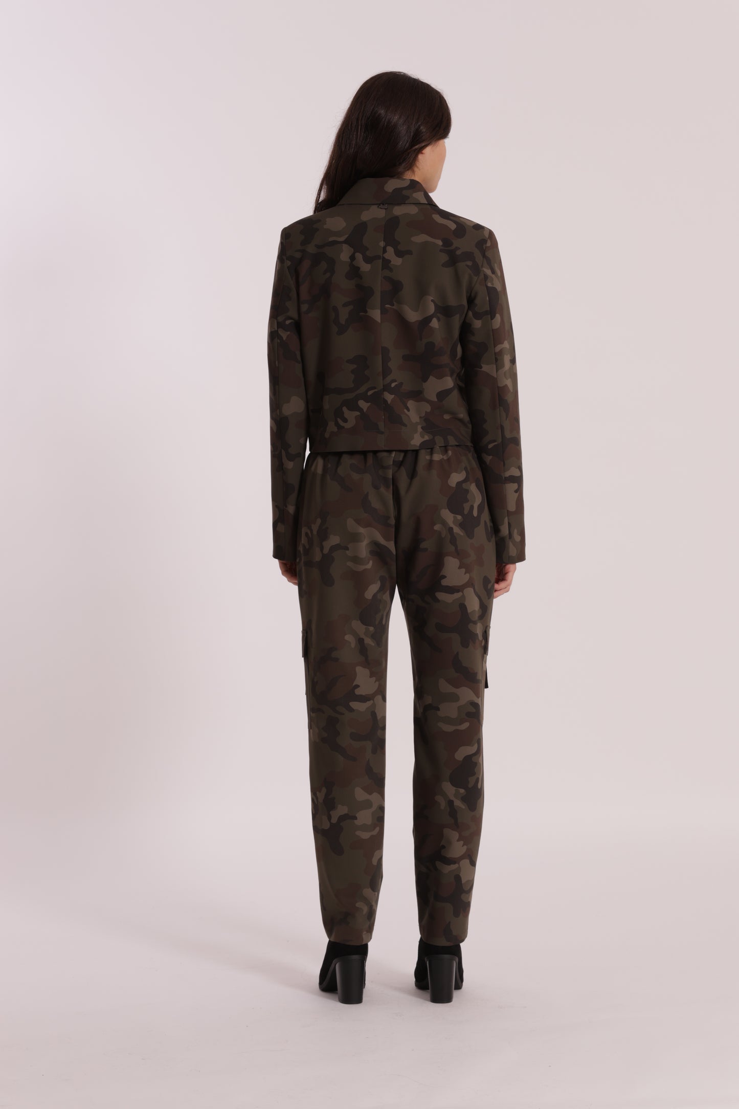 PANTALONE SIGARETTA ELASTICO DIETRO FANTASIA CAMOUFLAGE