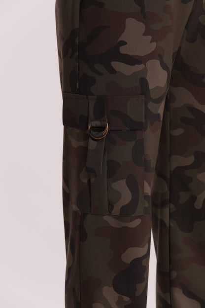 PANTALONE SIGARETTA ELASTICO DIETRO FANTASIA CAMOUFLAGE