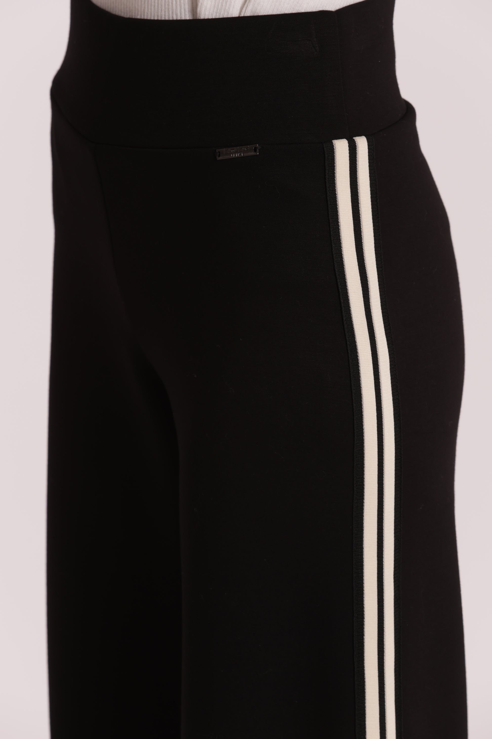 PANTALONE PALAZZO IN NEOPRENE CON PASSAMNERIA