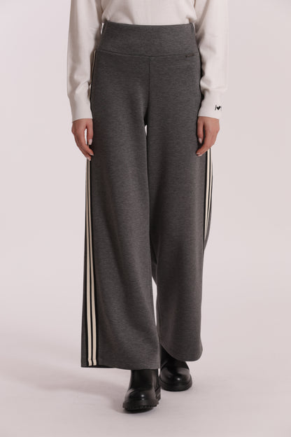 PANTALONE PALAZZO IN NEOPRENE CON PASSAMNERIA