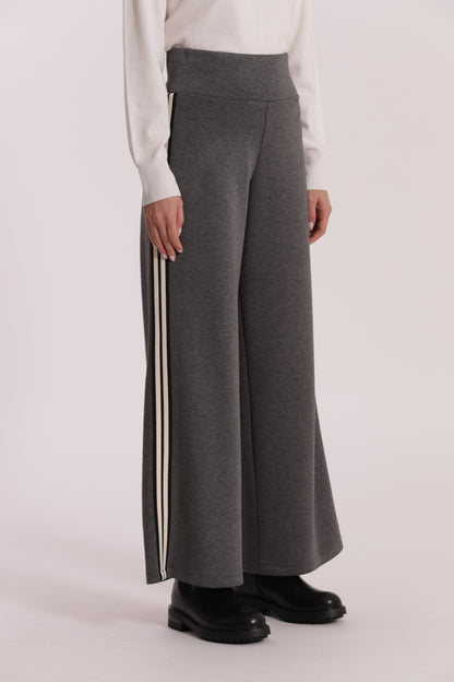 PANTALONE PALAZZO IN NEOPRENE CON PASSAMNERIA