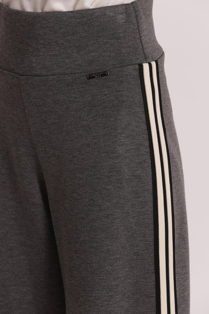 PANTALONE PALAZZO IN NEOPRENE CON PASSAMNERIA
