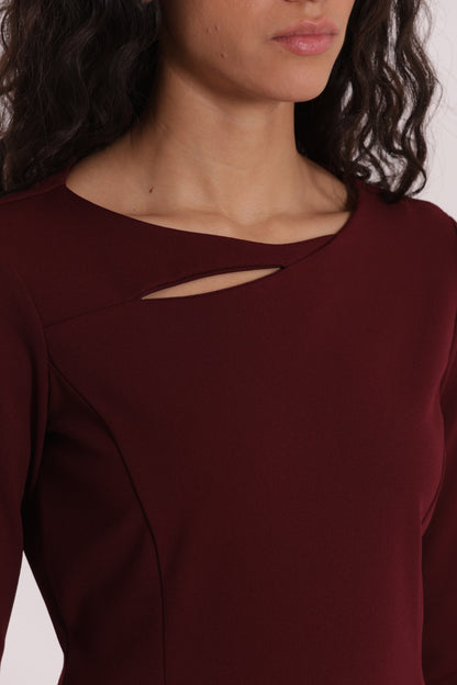 ABITO CORTO IN CREPE CON CUT OUT SU SPALLA