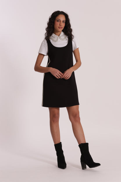 ABITO CORTO IN NEOPRENE CON PASSAMANERIA
