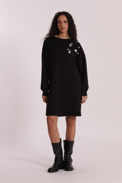 ABITO CORTO IN NEOPRENE CON PAILLETTES