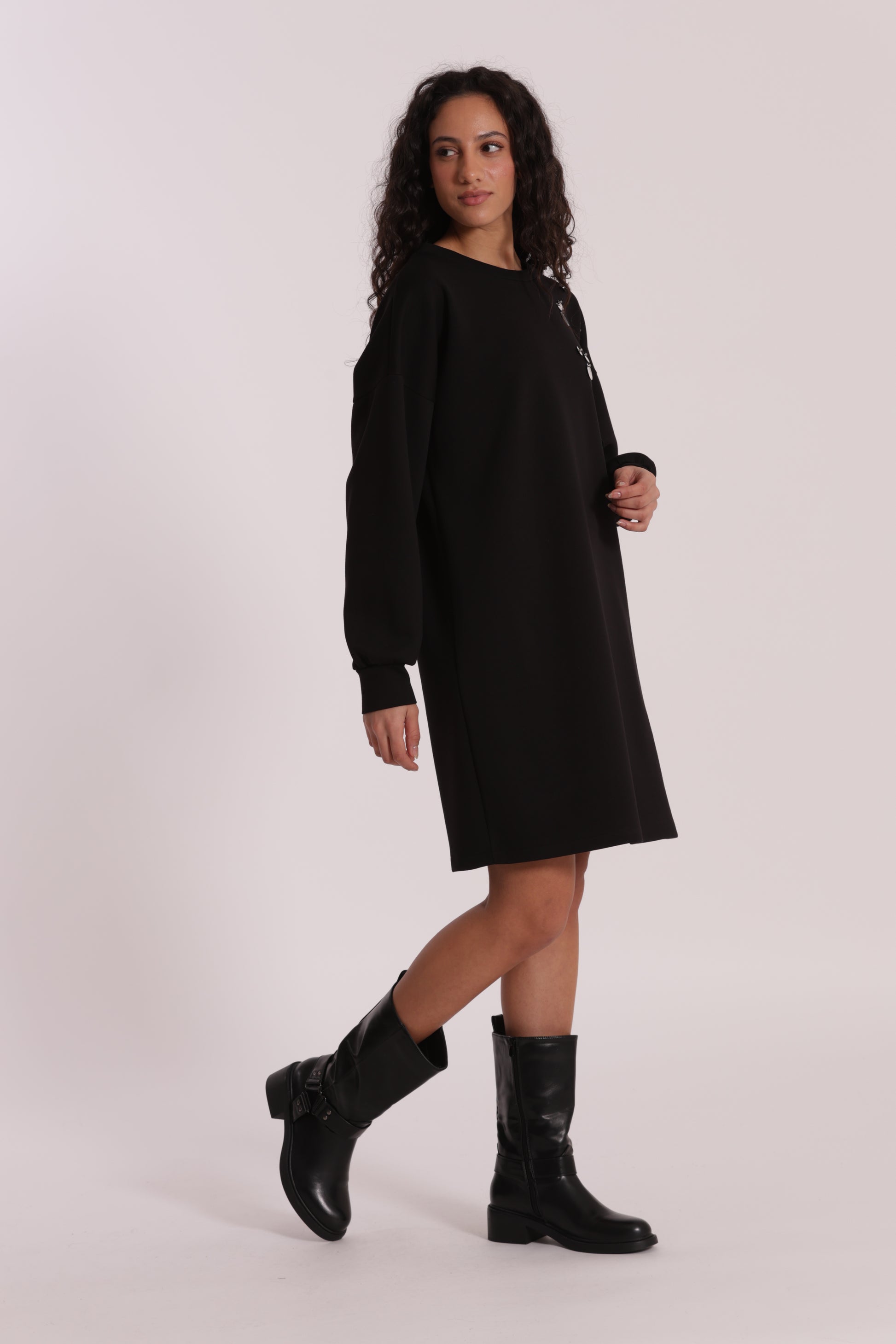 ABITO CORTO IN NEOPRENE CON PAILLETTES