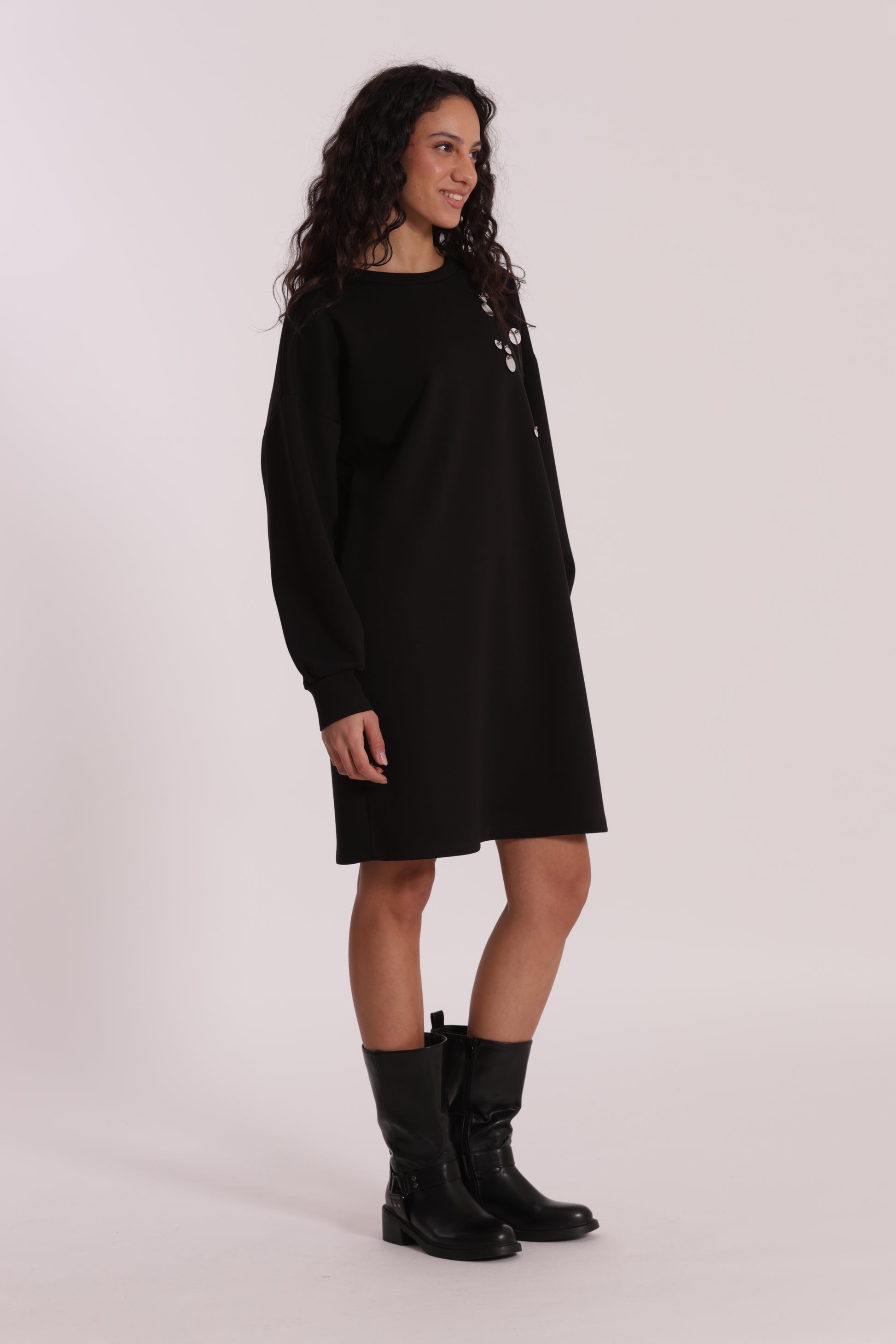 ABITO CORTO IN NEOPRENE CON PAILLETTES