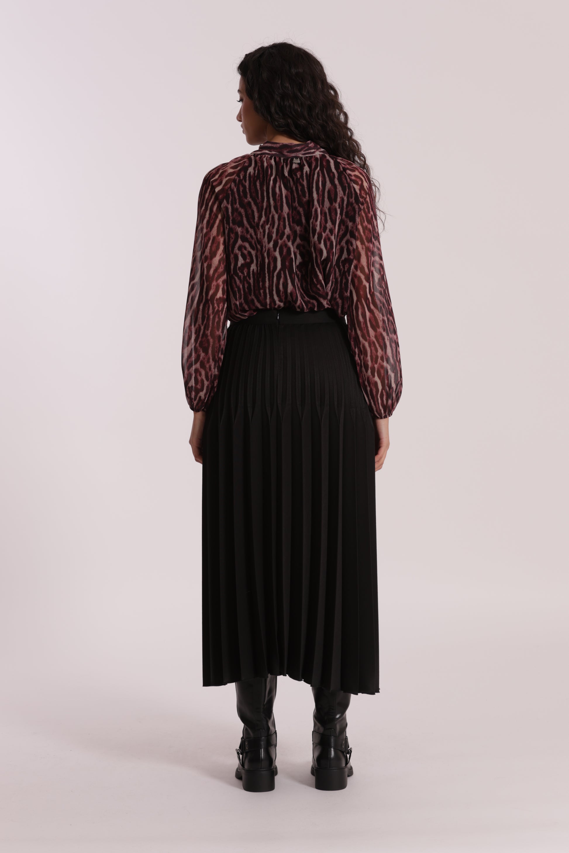 GONNA LONGUETTE IN POLYVISCOSA PLISSE