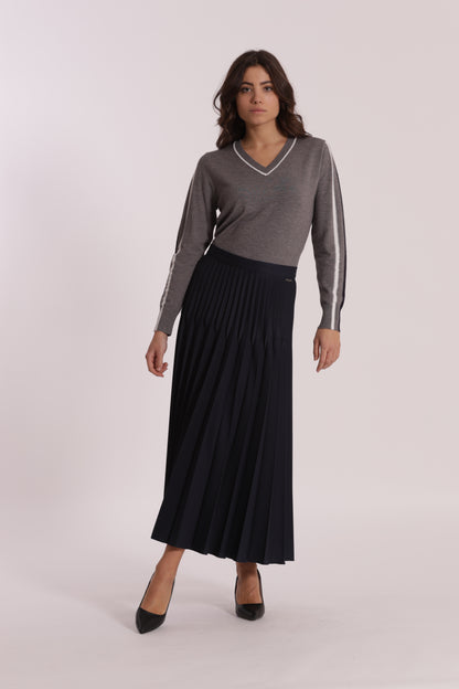 GONNA LONGUETTE IN POLYVISCOSA PLISSE