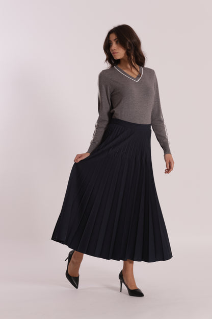 GONNA LONGUETTE IN POLYVISCOSA PLISSE