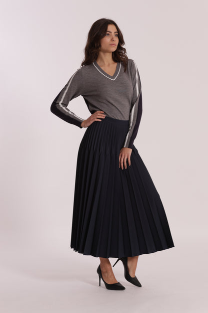 GONNA LONGUETTE IN POLYVISCOSA PLISSE