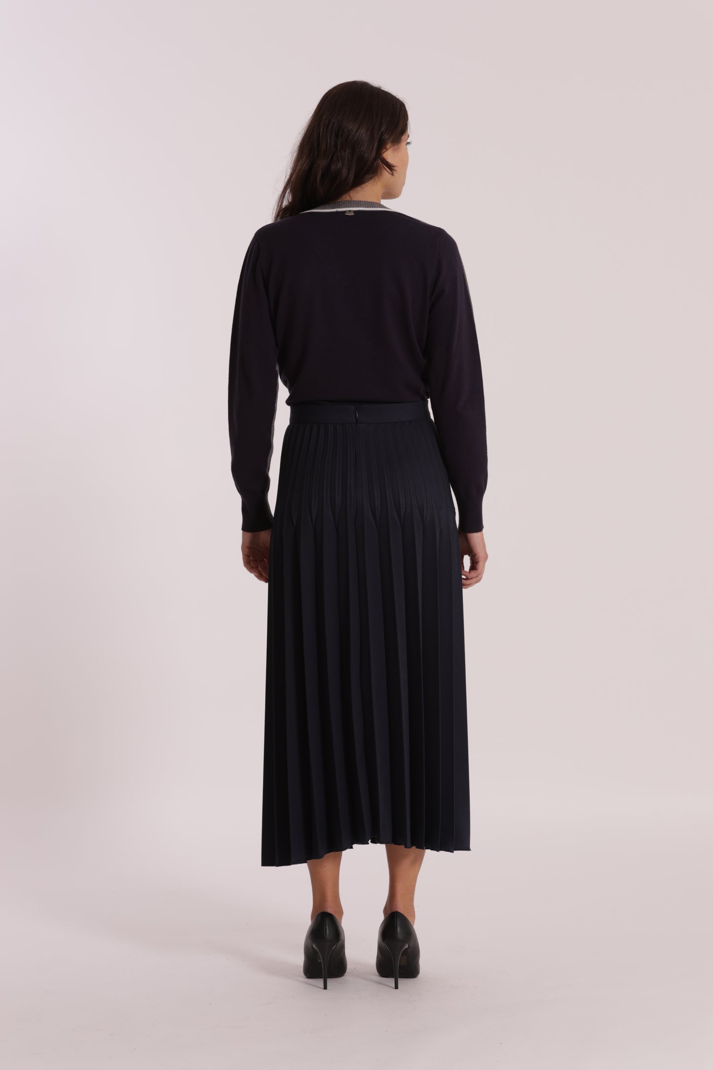 GONNA LONGUETTE IN POLYVISCOSA PLISSE