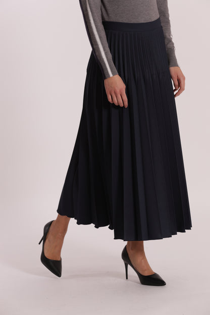 GONNA LONGUETTE IN POLYVISCOSA PLISSE