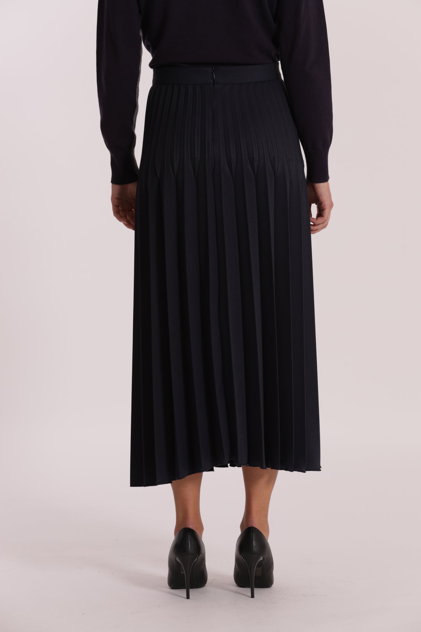 GONNA LONGUETTE IN POLYVISCOSA PLISSE