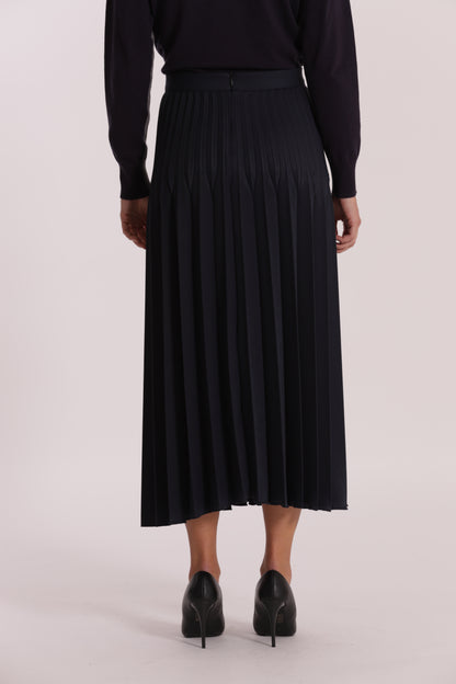 GONNA LONGUETTE IN POLYVISCOSA PLISSE