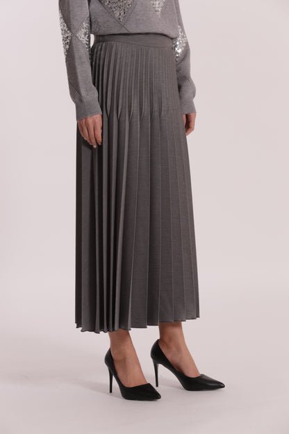 GONNA LONGUETTE IN POLYVISCOSA PLISSE