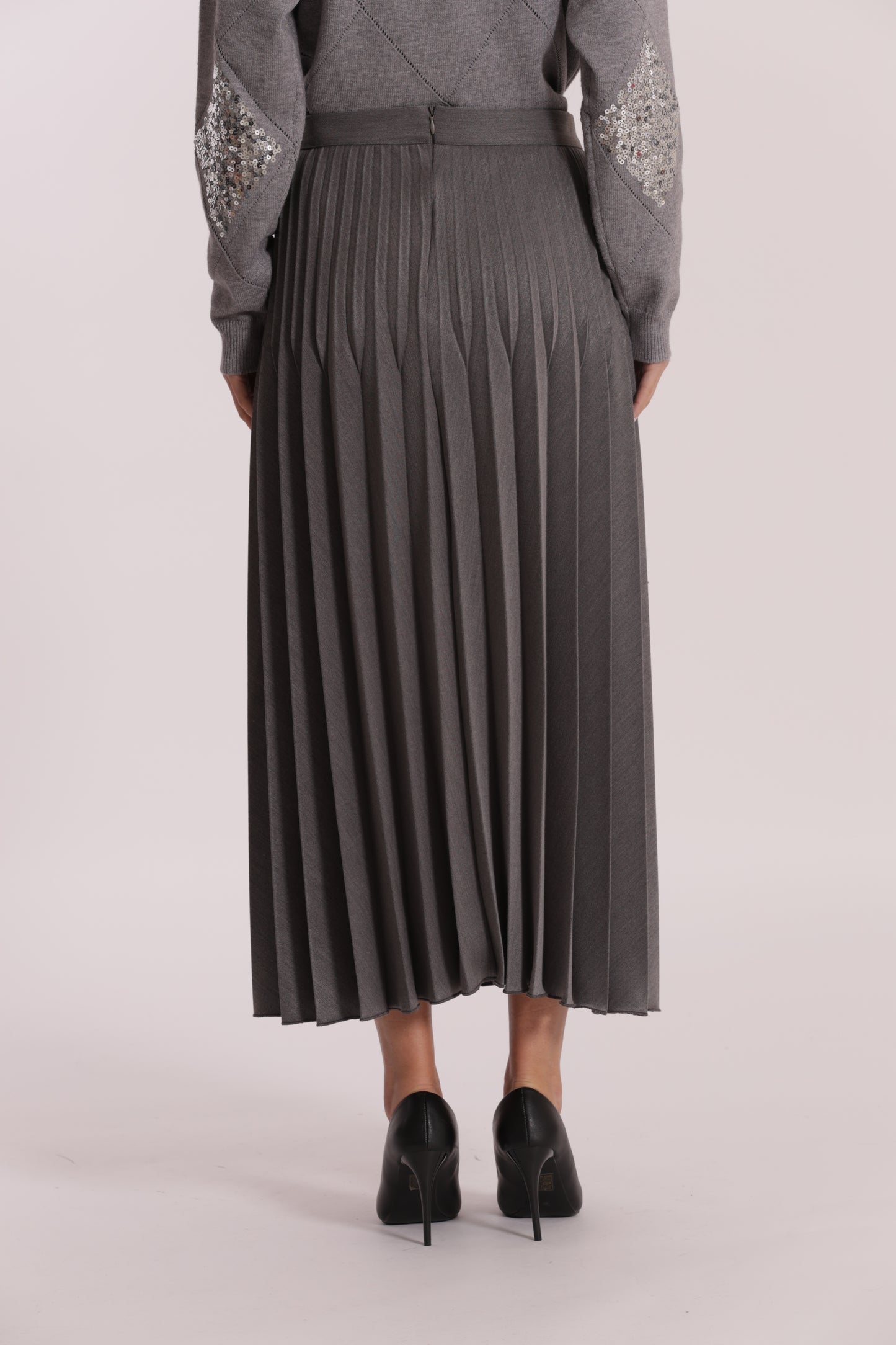 GONNA LONGUETTE IN POLYVISCOSA PLISSE