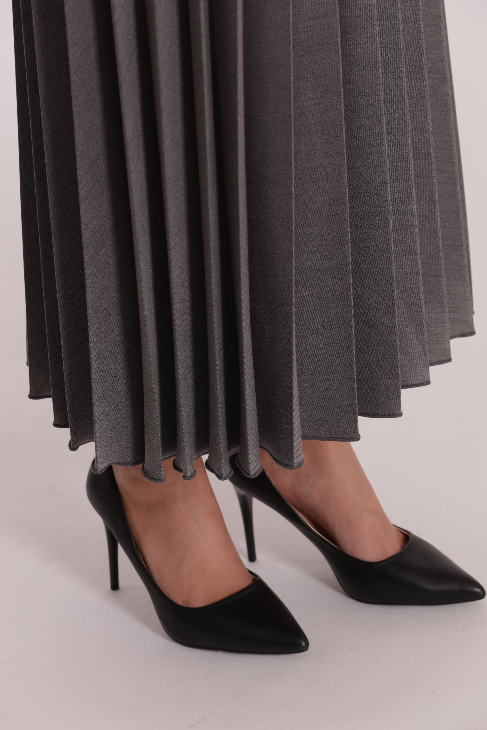 GONNA LONGUETTE IN POLYVISCOSA PLISSE