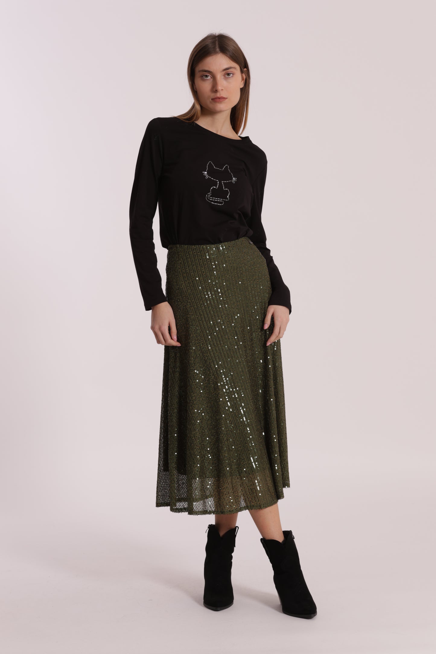 GONNA LONGUETTE IN PAILLETTES