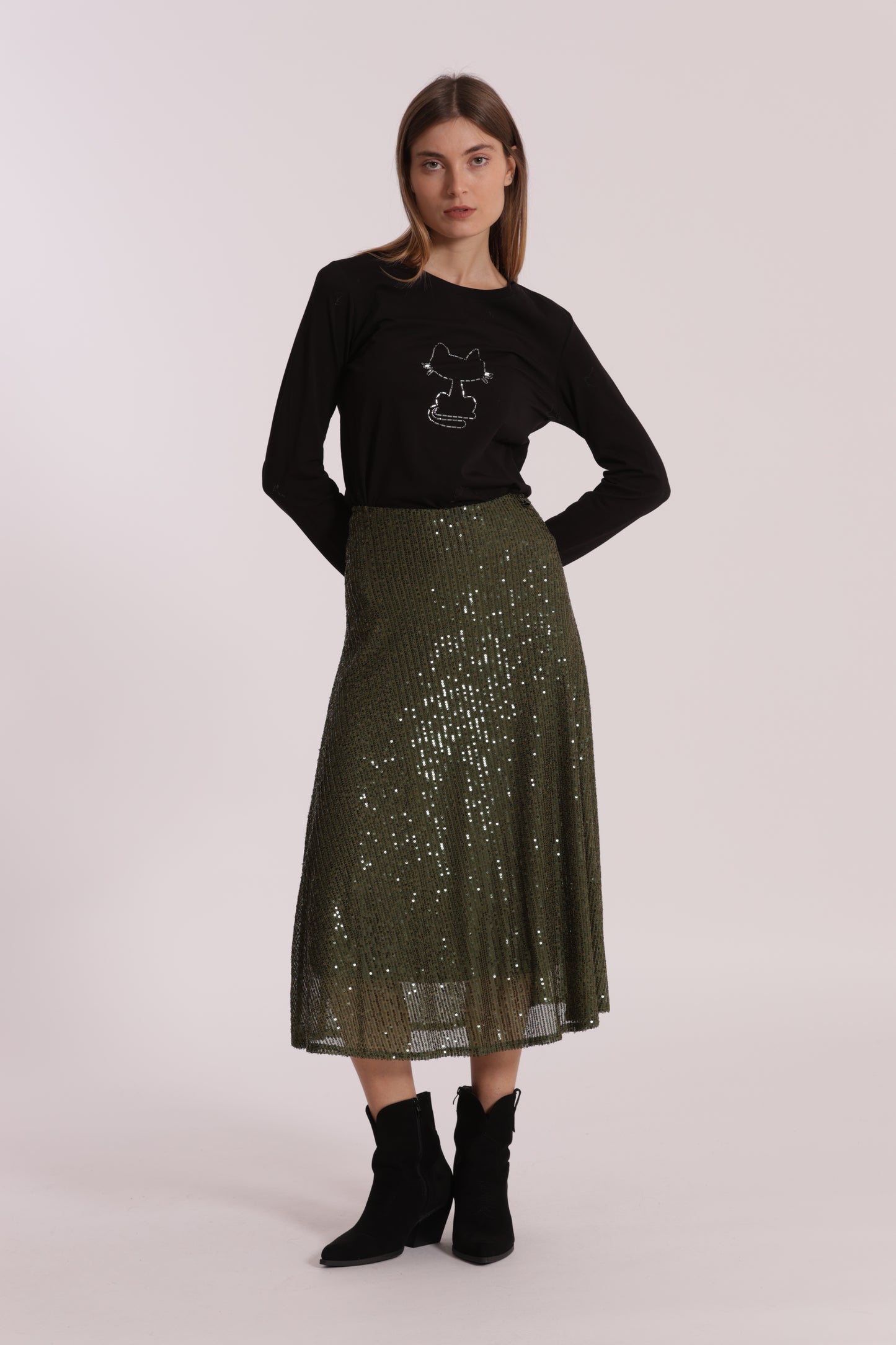 GONNA LONGUETTE IN PAILLETTES