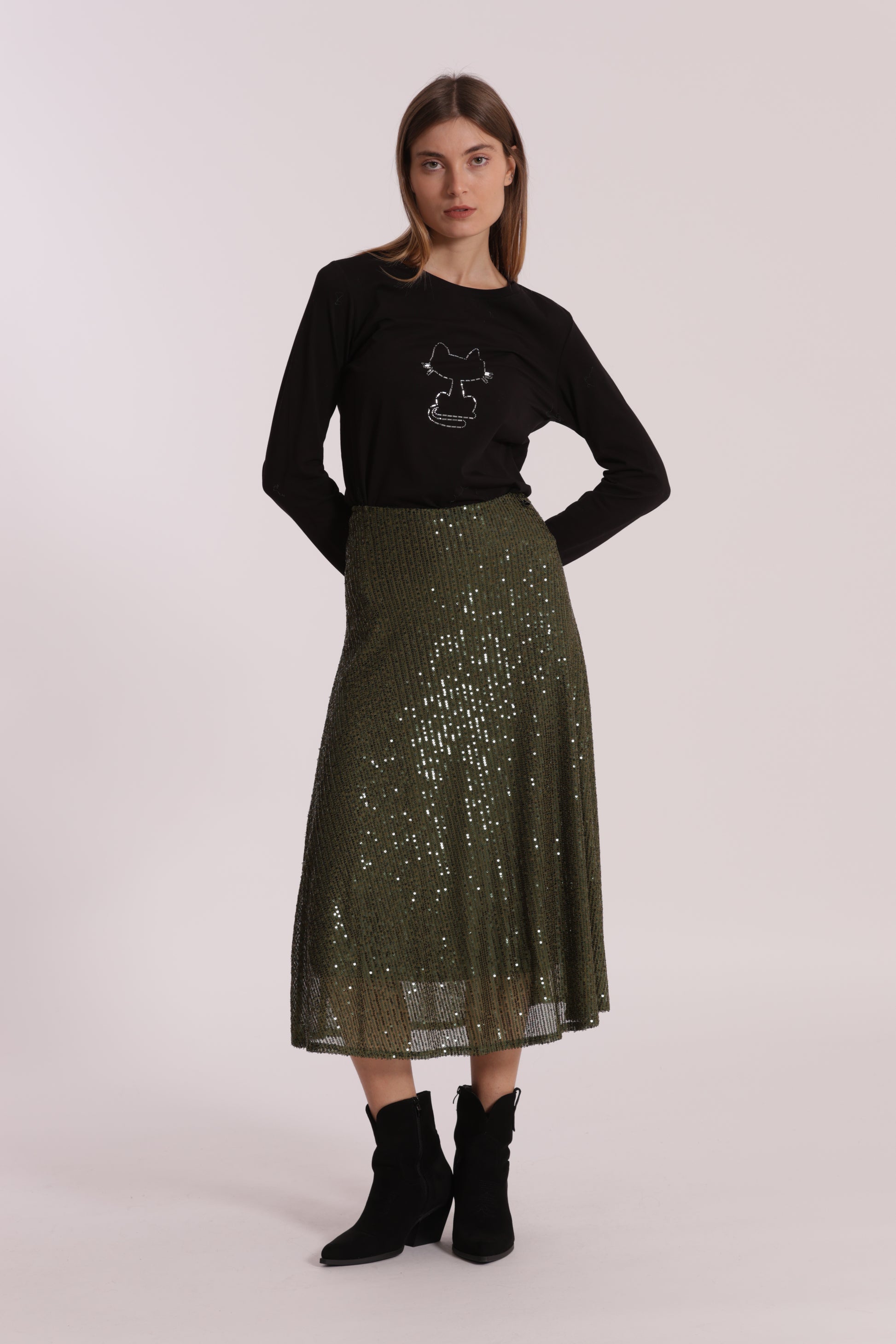 GONNA LONGUETTE IN PAILLETTES